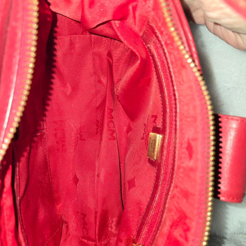 Women's MCM Red Quilted Leather Shoulder / Handbag with COA - Picture 12 of 15